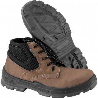 Botina couro nobuck, n� 40, com cadar�o, Titanium, BRACOL