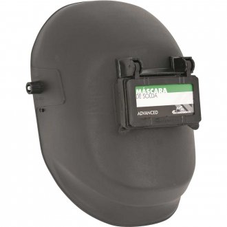 M�scara para solda com carneira, catraca e visor articulado, CARBOGRAFITE