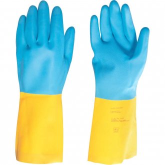 Luva de l�tex/neoprene, extragrande, amarela e azul, LNV 400, VONDER
