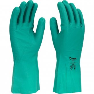 Luva nitr�lica, verde, com forro, palma antiderrapante, tamanho 8 (M), LV-NVF-8 IMBAT