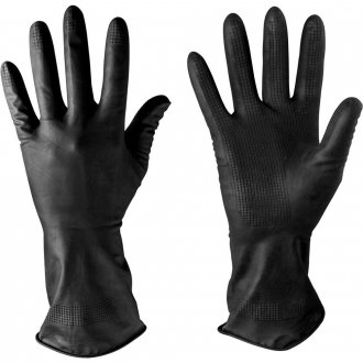 Luva de l�tex, tamanho M, 32 cent�metros, cor preta, antiderrapante, com forro, IMBAT