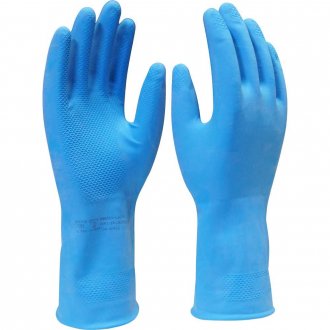 Luva de l�tex, tamanho 10 (XG), cor azul, antiderrapante, Verniz Silver, LV-LAZVS-10 IMBAT