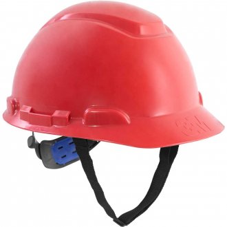 Capacete vermelho, suspens�o com ajuste f�cil e jugular, aba frontal, H 700, 3M