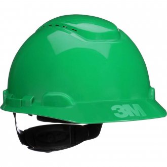 Capacete aba frontal ventilado, verde, com catraca, H-704, HB004726889, 3M