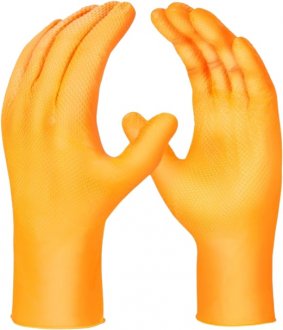 Luva nitr�lica ambidestra sem talco, tamanho XG, laranja, SENSIFLEX GRIP DANNY