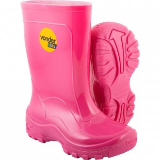 Bota infantil de PVC, rosa, com forro, 30/31, VONDER