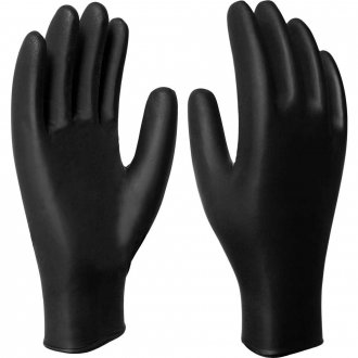 Luva nitr�lica, tamanho 9 (G), palma e dorso liso, preta heavy, V-SA-NP50 IMBAT