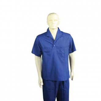 Camisa brim azul, manga curta, tamanho M, 50, sem bot�o, SANTANENSE UNILEVE WICO