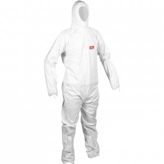 Macac�o com capuz, branco, tamanho m�dio, STEELFLEX