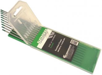 Eletrodo de tungst�nio, ponta verde puro, 2,4 mm, AWS A5.12, 012018712 CARBOGRAFITE