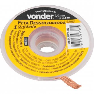 Fita malha dessoldadora 2,0 mm x 1,5 m,VONDER