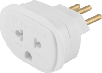 Plugue adaptador 3P universal redondo, branco, 1661 DANEVA