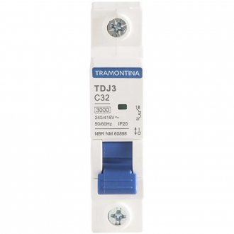 Mini disjuntor 1 polo, 32 A, 3 kA, TDJ3, 58011108 TRAMONTINA ELETRIK
