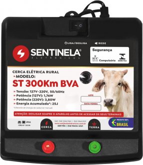 Eletrificador de cerca el�trica 300 km, com alcance de 25.000 m, 4001 SENTINELA