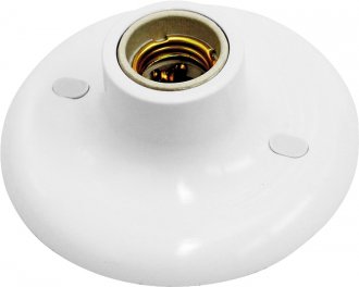 Plafon branco polipropileno, com soquete em porcelana, 02080009-01, TASCHIBRA