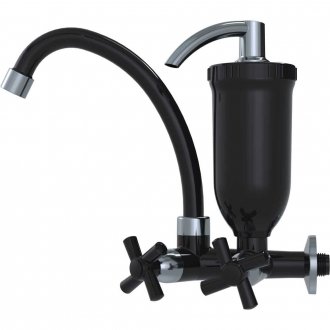 Torneira de parede para cozinha em abs, preta e cromada, com purificador de �gua, 34510 DELTA