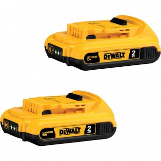 Kit com 2 baterias de �ons de l�tio (20 V - 2,0 Ah) e 1 carregador (bivolt), DCB203C2-BR, DEWALT