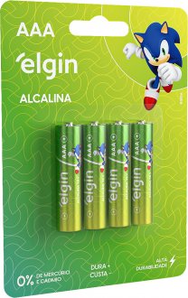 Pilha alcalina palito (AAA) 1,5 V, 4 pe�as, ELE000000082155 ELGIN