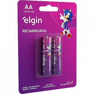 Pilha recarreg�vel pequena (AA), 1,2 V, 2 pe�as, ELE000000082172 ELGIN