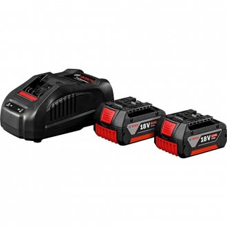 Kit com 2 baterias de �ons de l�tio (GBA 18V 4 Ah) e 1 carregador r�pido GAL 1880, 1 600 A01 5TC BOSCH