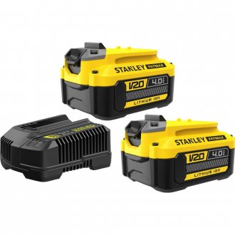 Kit com 2 baterias de �ons de l�tio (20 V MAX - 4 Ah) e 1 carregador, SCB244CK-BR STANLEY