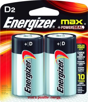 Pilha alcalina grande (D), 2 pe�as, 1,5V, MAX 26869 ENERGIZER