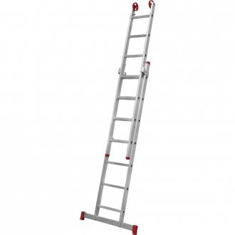 Escada extensiva de alum�nio, 2 x 7 degraus, 3 em 1, ESC0616, BOTAFOGO