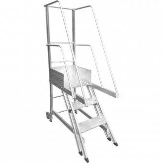 Escada trepadeira alum�nio 0,74 m X 1,14 m 2 degraus + plataforma com 4 corrim�es TR072 ALULEV