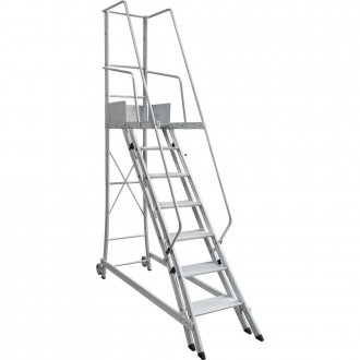 Escada trepadeira alum�nio 1,61 m X 2,00 m 6 degraus + plataforma com 4 corrim�es TR162 ALULEV