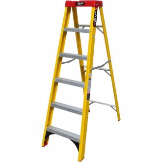 Escada fibra tesoura pr�tica, 5 degraus, para eletricista, EFP5909 BOTAFOGO