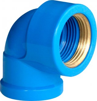 Joelho 90� sold�vel em PVC com bucha de lat�o rosc�vel, 25 mm x 1/2