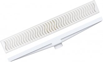 Ralo linear com grelha, modelo seco, branco, 50 cm, 20102117 PLASTILIT