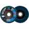 Disco de desbaste/acabamento, flap BEAR TEX, fibra, perfil c�nico, azul, fino, 4 1/2