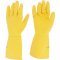 Luva de l�tex, tamanho M, cor amarela, antiderrapante, com forro, modelo Top, SANRO